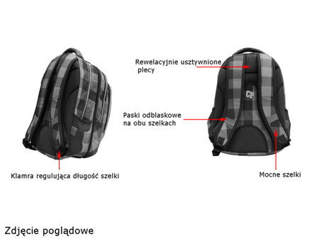CoolPack Plecak szkolny Combo w kratkę 37228CP