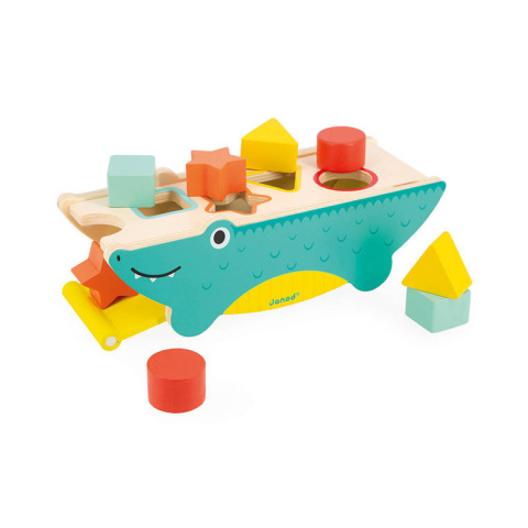 JANOD Drewniany sorter krokodyl Tropik 12m+ JANOD Drewniany sorter krokodyl Tropik 12m+
