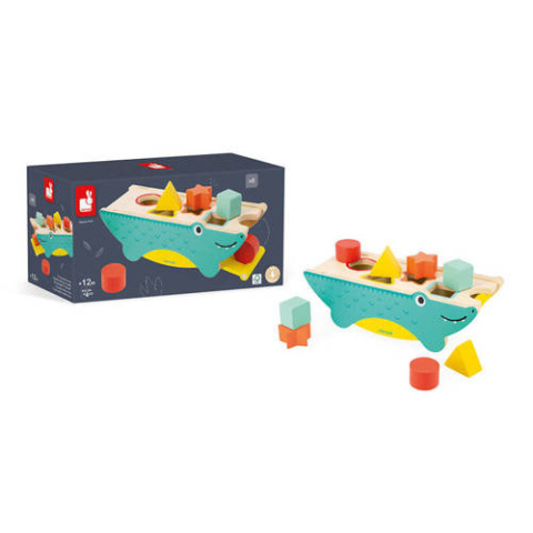 JANOD Drewniany sorter krokodyl Tropik 12m+ JANOD Drewniany sorter krokodyl Tropik 12m+