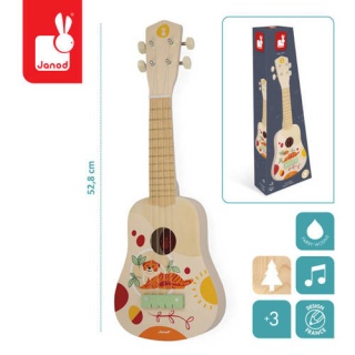 Drewniana gitara dla dzieci - Ukulele Janod Sunshine