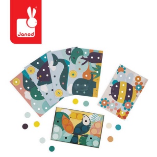 JANOD Układanka pierwsza drewniana mozaika 2+