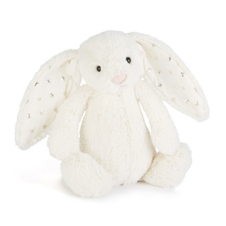Jellycat Bashful Królik biały z uszami w gwiazdki 31cm