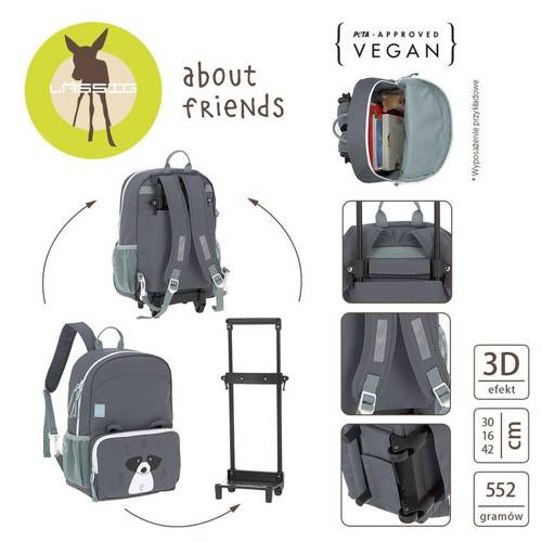 LASSIG Plecak na kółkach z odczepianym stelażem 2w1 About Friends Szop LASSIG Plecak na kółkach z odczepianym stelażem 2w1 About Friends Szop
