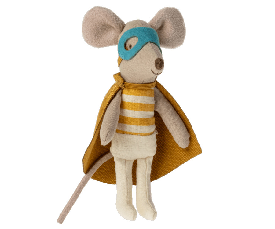 MAILEG Super hero mouse, Little brother in matchbox