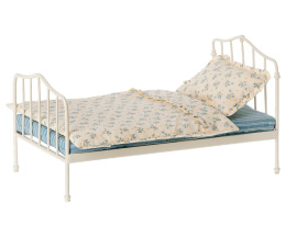 MAILEG Łóżko mini niebieskie, Miniature bed, Mini - Blue