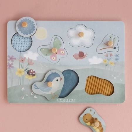 Little Dutch Puzzle sensoryczne Flowers & Butterflies FSC
