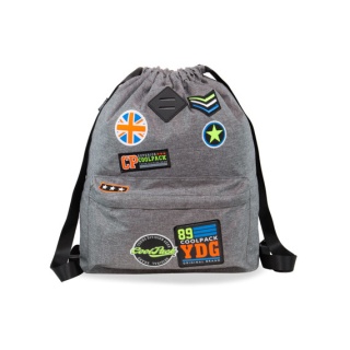 Coolpack Plecak worek sportowy Urban Grey Badges