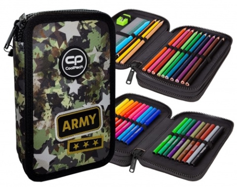 Coolpack Piórnik podwójny z wyposażeniem Jumper 2 Army Stars
