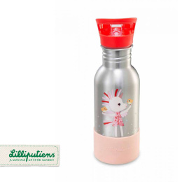 LILLIPUTIENS Bidon 600 ml ze stali nierdzewnej ze słomką Szczęśliwy Jednorożec Lena