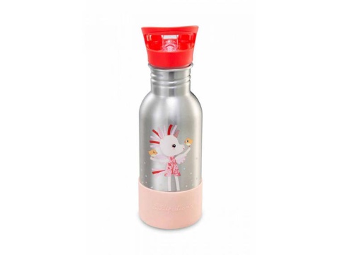 LILLIPUTIENS Bidon 600 ml ze stali nierdzewnej ze słomką Szczęśliwy Jednorożec Lena