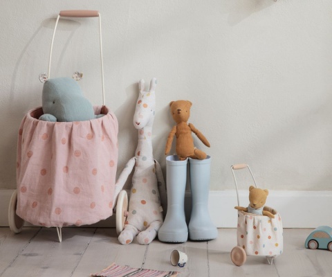 Maileg Wózek - Trolley, Mini - Multi dots