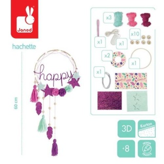 Zestaw kreatywny Łapacz snów z podświetleniem ledowym Happy Janod