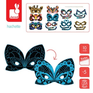 JANOD Zestaw kreatywny Zdrapywanki Maski i okulary Zwierzęta 5+