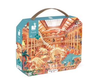 Janod Puzzle w walizce Muzeum historii naturalnej 100 elementów 6+ Made in France
