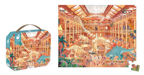 Janod Puzzle w walizce Muzeum historii naturalnej 100 elementów 6+ Made in France Janod Puzzle w walizce Muzeum historii naturalnej 100 elementów 6+ Made in France