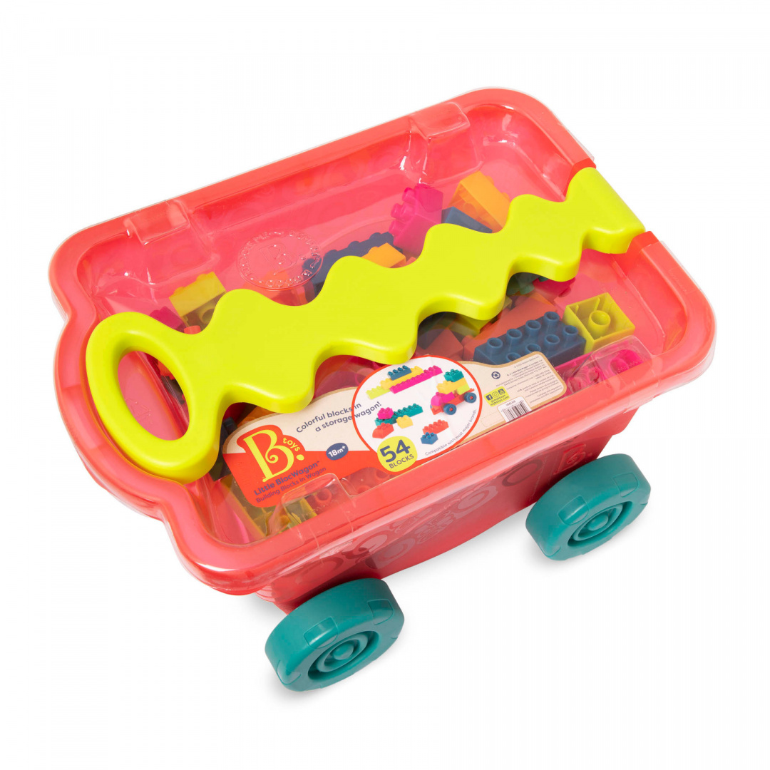 B.Toys Little BlocWagon – wózek-WAGONIK wypełniony kolorowymi KLOCKAMI