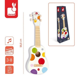 Drewniana gitara dla dzieci - Ukulele Janod Confetti