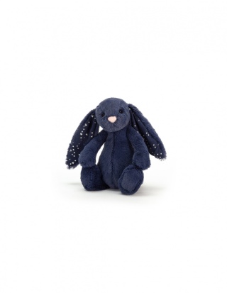 Jellycat Bashful Królik granatowy gwiazdki 18 cm