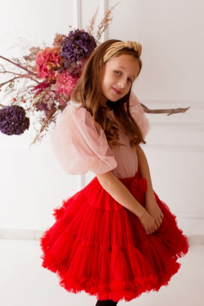 Spódniczka z falbankami tutu Manufaktura Falbanek - Czerwona