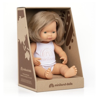 Miniland Doll Lalka Dziewczynka Europejla Ciemny Blond 38cm