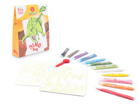 Sabbiarelli - Zestaw do kolorowania piaskiem Sabbiarelli Bag - Dinozaury 3l+