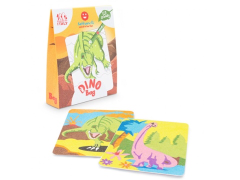 Sabbiarelli - Zestaw do kolorowania piaskiem Sabbiarelli Bag - Dinozaury 3l+