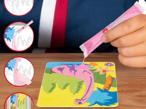 Sabbiarelli - Zestaw do kolorowania piaskiem Sabbiarelli Bag - Dinozaury 3l+