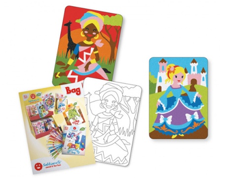 Sabbiarelli - Zestaw do kolorowania piaskiem Sabbiarelli Bag - Księżniczki 3l+