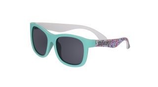 Miętowe okulary przeciwsłoneczne Babiators Navigator - Social Butterflies - 0-2 lata
