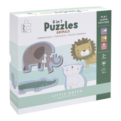 Little Dutch Puzzle Zoo 6 elementów FSC