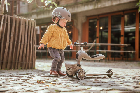 SCOOTANDRIDE Highwaykick 1 Lifestyle 2w1 Jeździk i hulajnoga z zamykanym schowkiem 1-5 lat Brown Lines SCOOTANDRIDE Highwaykick 1 Lifestyle 2w1 Jeździk i hulajnoga z zamykanym schowkiem 1-5 lat Brown Lines