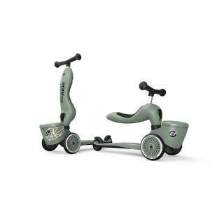 SCOOTANDRIDE Highwaykick 1 Lifestyle 2w1 Jeździk i hulajnoga z zamykanym schowkiem 1-5 lat Green Lines
