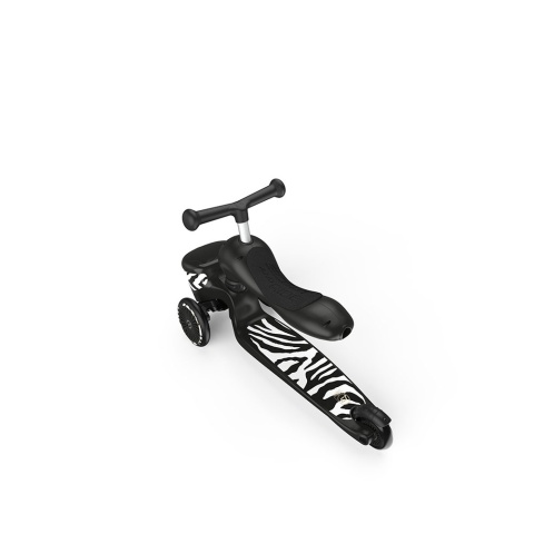 SCOOTANDRIDE Highwaykick 1 Lifestyle 2w1 Jeździk i hulajnoga z zamykanym schowkiem 1-5 lat Zebra