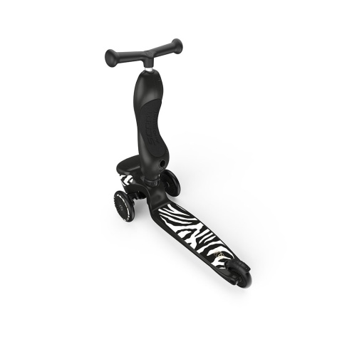 SCOOTANDRIDE Highwaykick 1 Lifestyle 2w1 Jeździk i hulajnoga z zamykanym schowkiem 1-5 lat Zebra