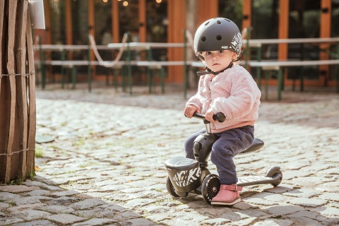 SCOOTANDRIDE Highwaykick 1 Lifestyle 2w1 Jeździk i hulajnoga z zamykanym schowkiem 1-5 lat Zebra