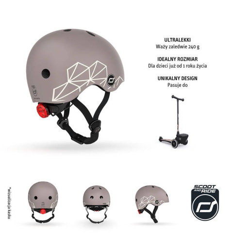 SCOOTANDRIDE Kask XXS-S dla dzieci 1-5 lat Brown Lines SCOOTANDRIDE Kask XXS-S dla dzieci 1-5 lat Brown Lines