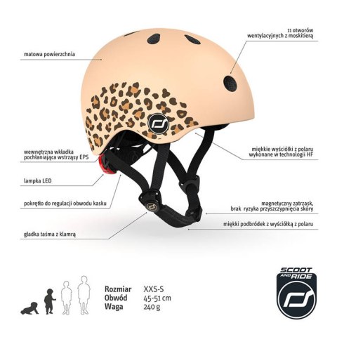 Kask dla dzieci Scootandride XXS-S Leopard Kask dla dzieci Scootandride XXS-S Leopard