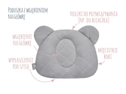 SLEEPEE Poduszka z wgłębieniem na główkę Royal Baby Grey