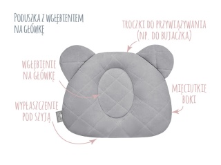 SLEEPEE Poduszka z wgłębieniem na główkę Royal Baby Grey