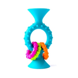Grzechotka Przyssawka Bobo PipSquigz Loops Fat Brain Toys. Niebieska