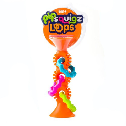 Grzechotka Bobo PipSquigz Loops Fat Brain Toy w pomarańczowym kolorze Grzechotka Bobo PipSquigz Loops Fat Brain Toy w pomarańczowym kolorze