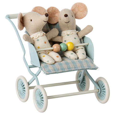 MAILEG Wózek - Stroller, Baby - Mint MAILEG Wózek - Stroller, Baby - Mint