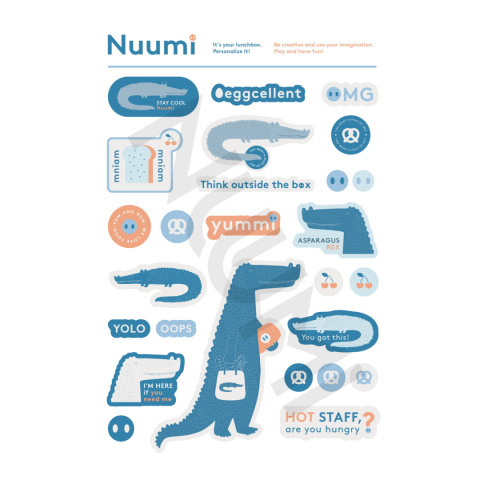 NUUMI Lunchbox z naklejkami, Blue NUUMI Lunchbox z naklejkami, Blue