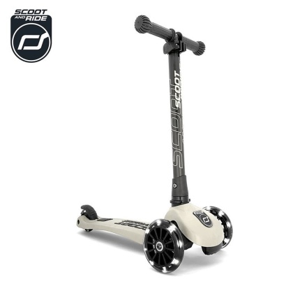 Hulajnoga składana ze świecącymi kółkami ScootandRide Highwaykick 3 LED Ash