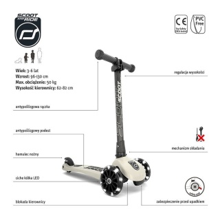 Hulajnoga składana ze świecącymi kółkami ScootandRide Highwaykick 3 LED Ash