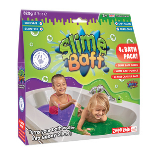 ZIMPLI KIDS Zestaw do robienia glutów, Slime Baff Glitter, fioletowy i zielony, 4 użycia, 3+