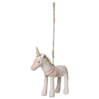 MAILEG Maskotka - Unicorn, Jednorożec z uprzężą i smyczą