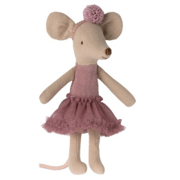 MAILEG Myszka Ballerina mouse, Big sister - Heather, wrzosowa sukienka