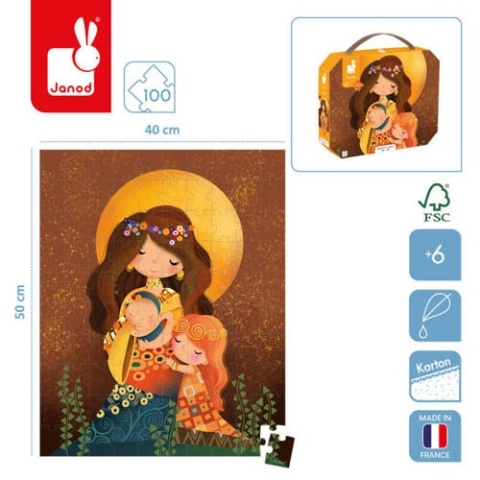 JANOD Puzzle w walizce Obraz inspirowany twórczością Klimta 100 elementów 6+