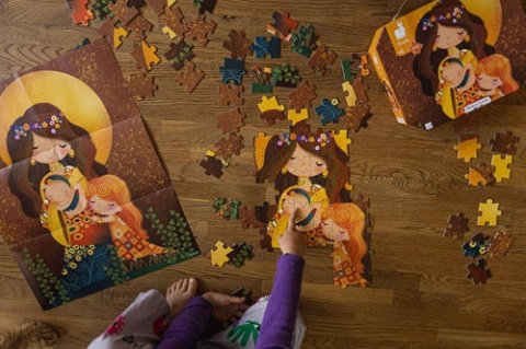 JANOD Puzzle w walizce Obraz inspirowany twórczością Klimta 100 elementów 6+